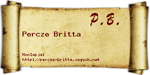 Percze Britta névjegykártya